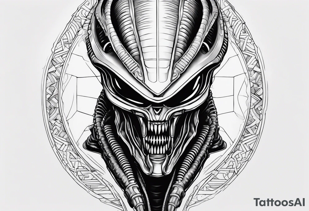 xenomorph, arm sleeve tattoo idea