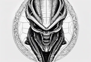 xenomorph, arm sleeve tattoo idea