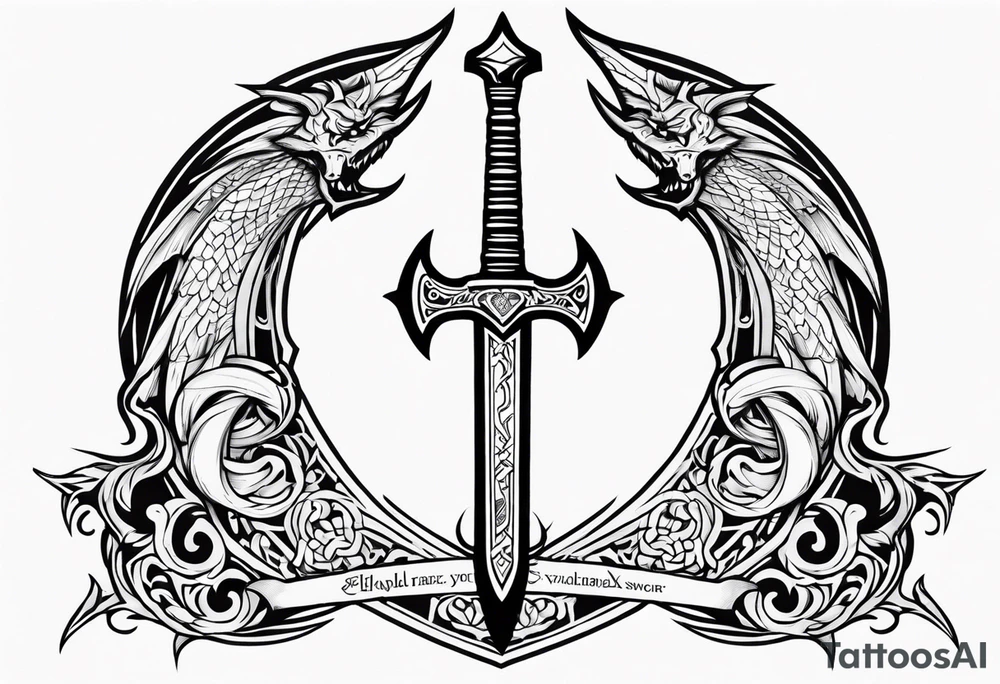 Valhalla prayer sword dragon axe tattoo idea