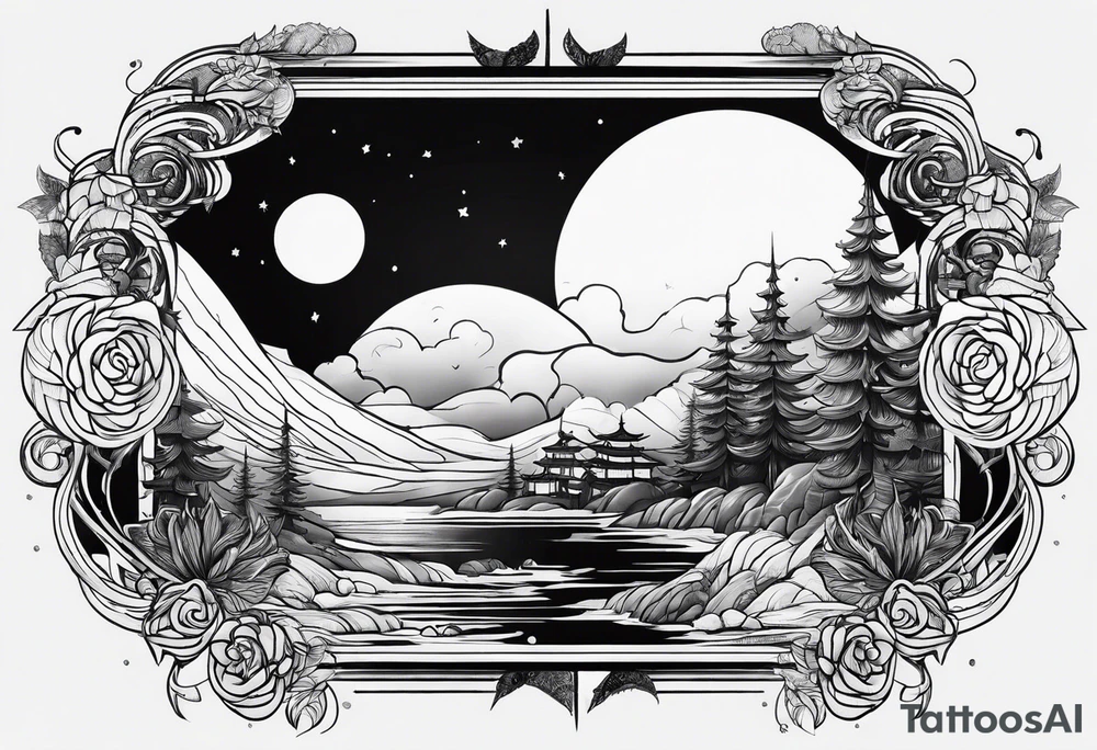 sacred moon tattoo idea