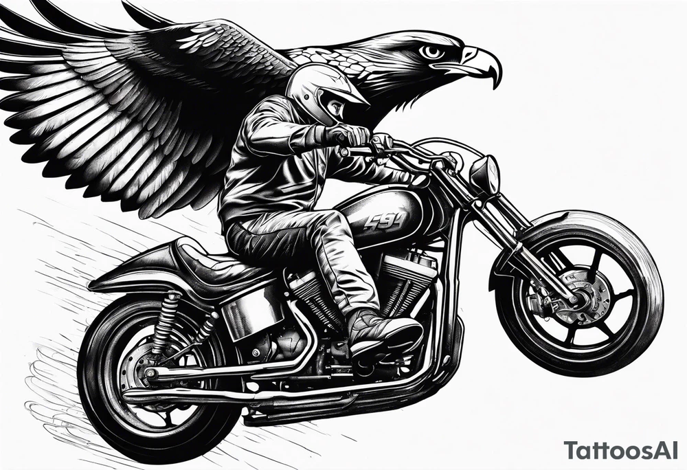 motorcycle speedway rider with an eagle flying over tattoo idea motorcycle speedway rider with an eagle flying over tattoo idea
