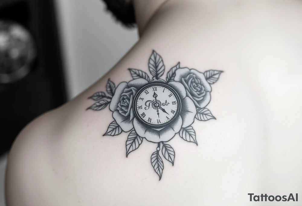Tattoo for inside forearm a various ways you can tell time with different times showing and for the filler something that compliment roses for males tattoo idea