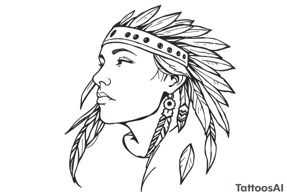 Native American female tattoo idea