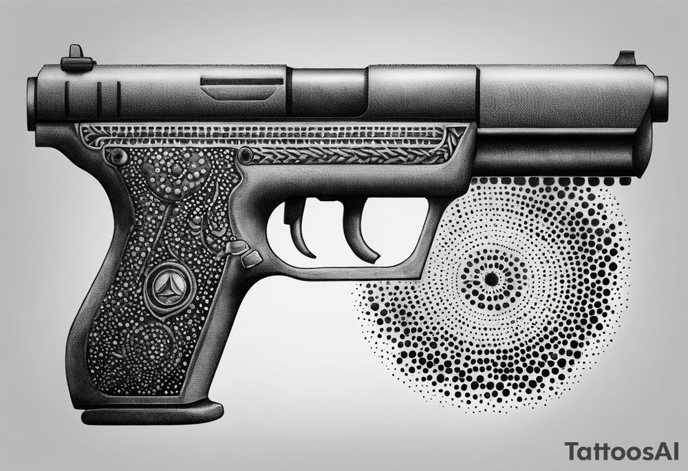 The letters AR with a pistol on each side tattoo idea