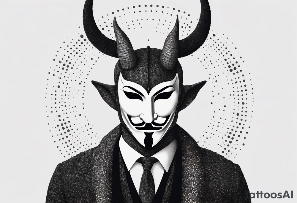Anonymous with horns tattoo idea