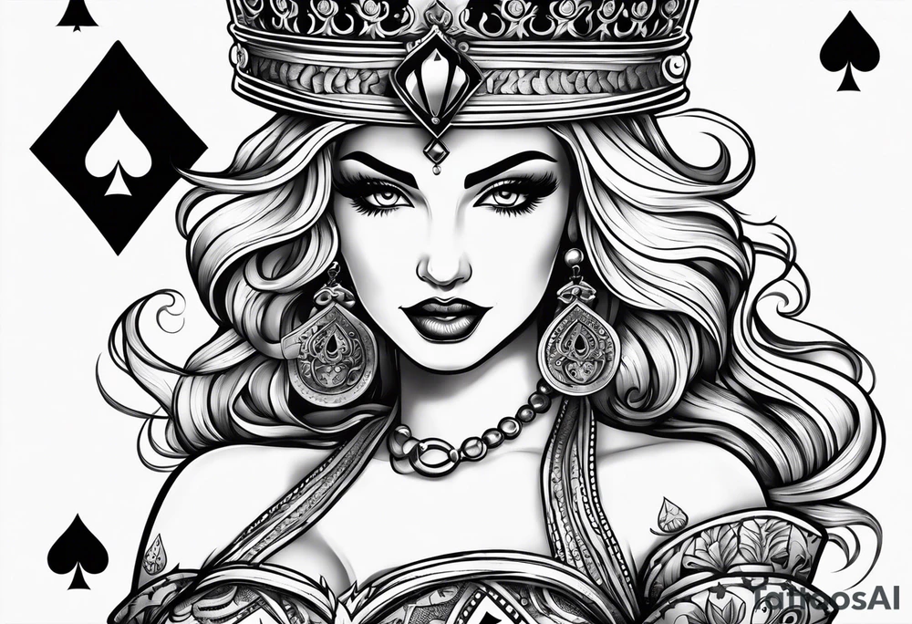 queen of spades  bikini tattoo idea