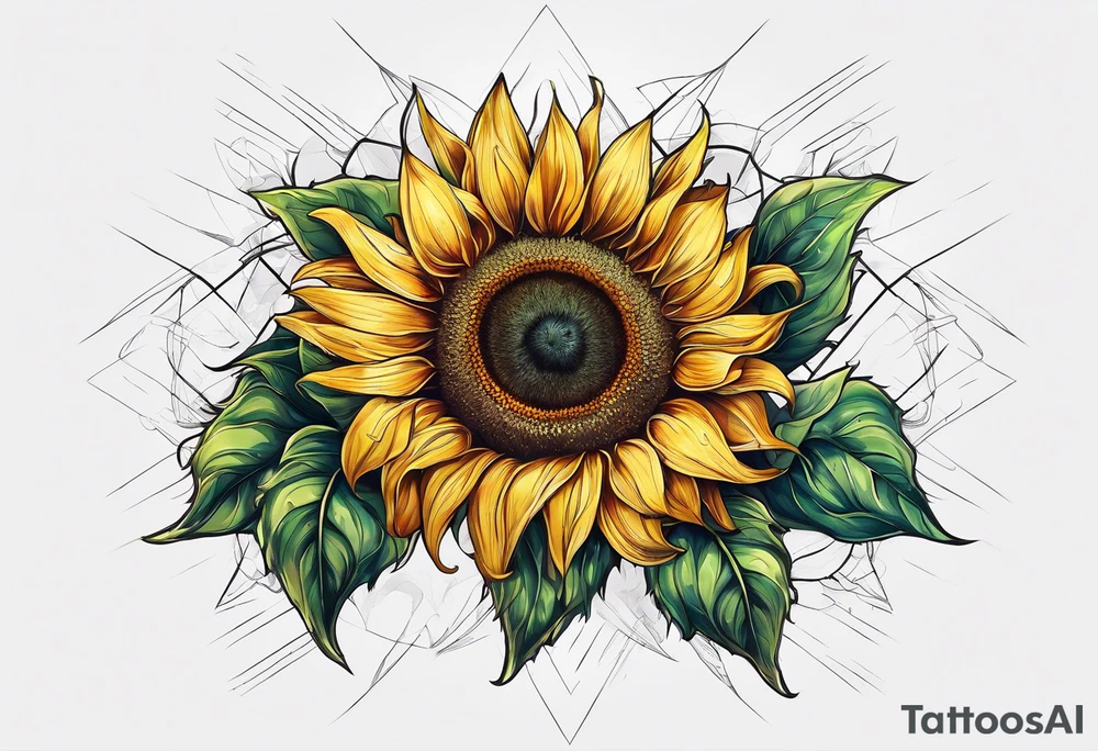 Sunflower for a male tattoo idea