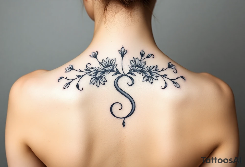 Lorbeerkranz mit Buchstabe S tattoo idea