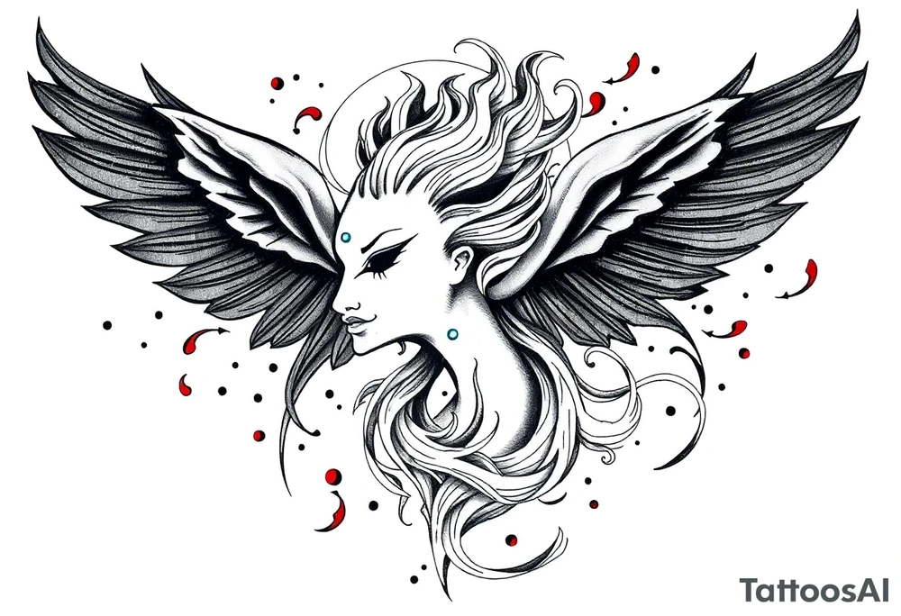 A tatuagem deve expressar força, liberdade e conexão com a multiplicidade da vida, incorporando elementos abstratos e fluidos, com linhas que sugiram movimento e transformação contínua. Evite clichês e busque um design original e significativo. Utilize técnicas de miimalismo, pontilhismo e aquarela. tattoo idea