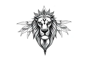Sexy, powerful African goddess of Leo zodiac tattoo idea