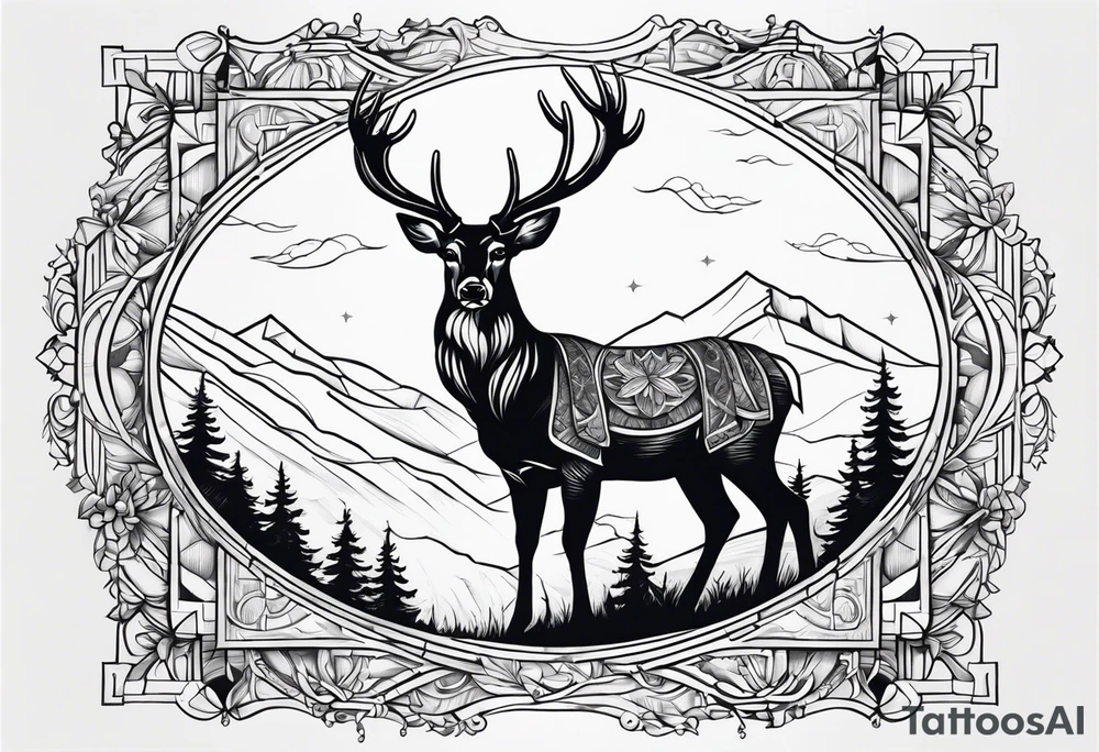 cross, deer, bible tattoo idea