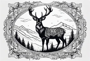 cross, deer, bible tattoo idea