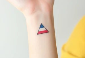 A small tattoo (2x2cm) on my wrist to represent my lesbian identity, but in a subtle way. Fine line. Triangle. Colors of lesbian flag tattoo idea