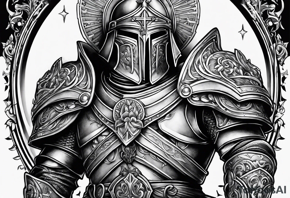 Armor of God with music tattoo idea