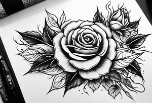 Arm, rose, thorns tattoo idea