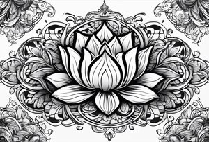 lotus flower  masculine design tattoo idea