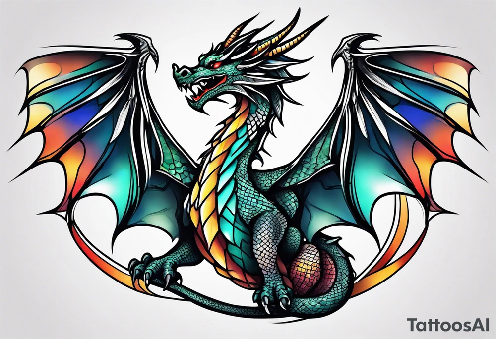 dragon winged tattoo idea