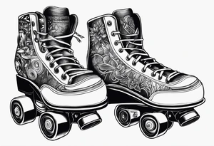 Rollerskates with boombox tattoo idea
