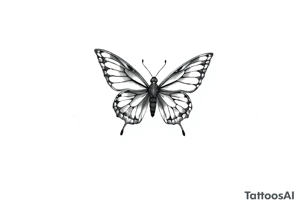 Butterfly tattoo on a neck tattoo idea