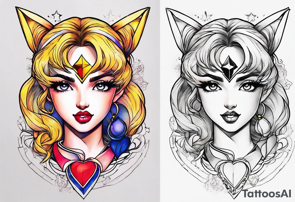 Need a tattoo sketch color on the forearm theme sailor moon more tattoo idea