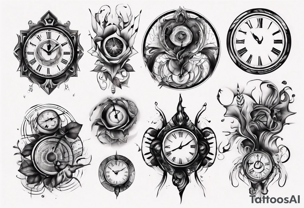 Clock abstract tattoo idea