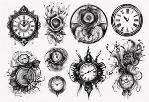 Clock abstract tattoo idea