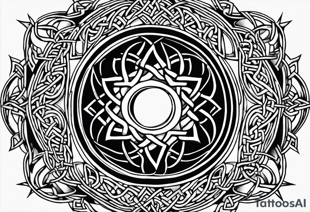 Moon, celtic symbol, hidrangia tattoo idea