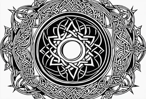 Moon, celtic symbol, hidrangia tattoo idea