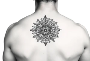 intricate mandala with sacred geometry and cosmic elements tattoo idea