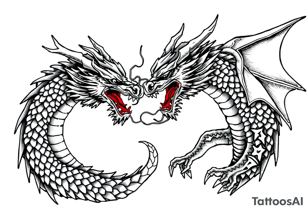 roaring dragons tattoo idea