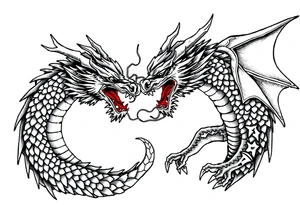 roaring dragons tattoo idea