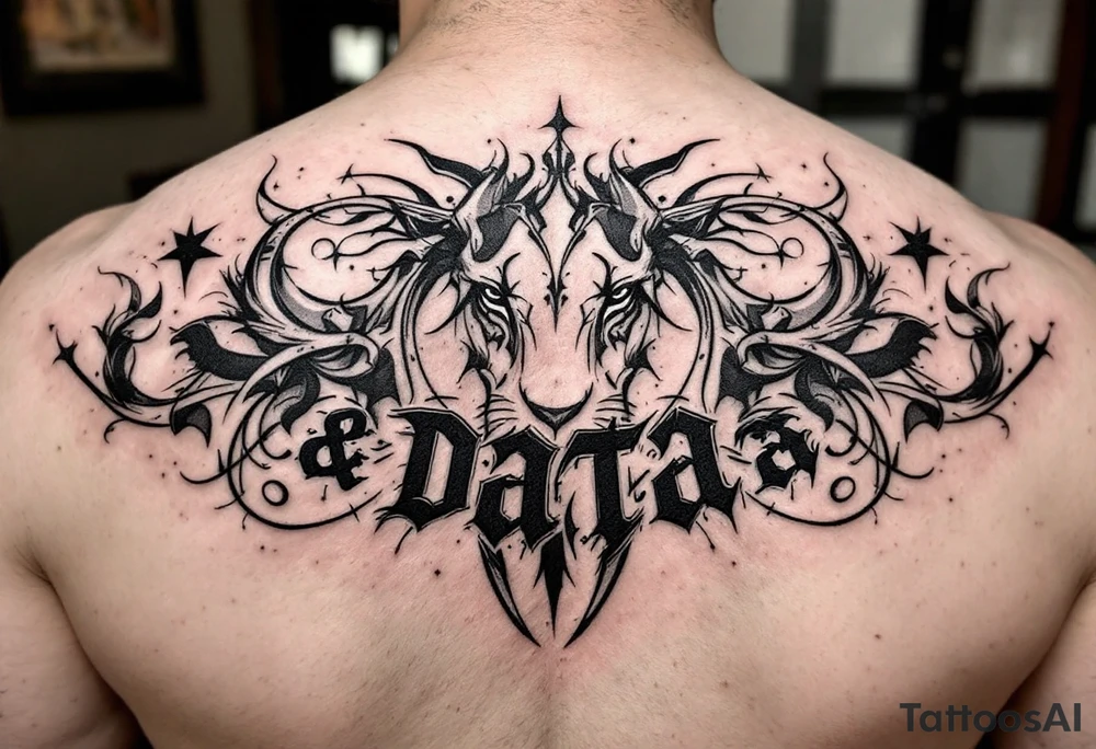 Dawson and Dakota names built into a sleeve tattoo idea