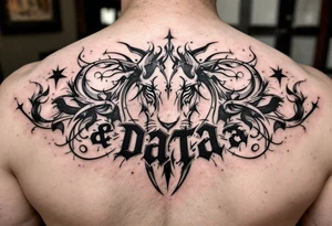 Dawson and Dakota names built into a sleeve tattoo idea