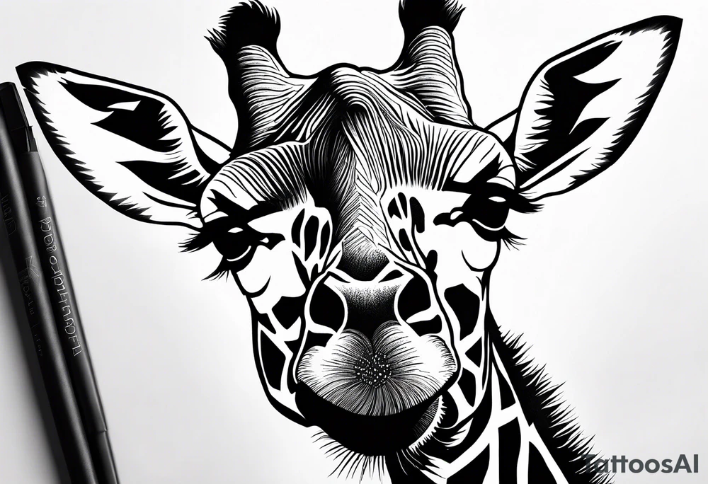 jungle giraffe tattoo idea