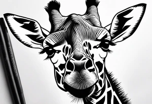 jungle giraffe tattoo idea
