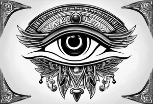 Œil de Horus avec décor thème égyptien tout autour tattoo idea