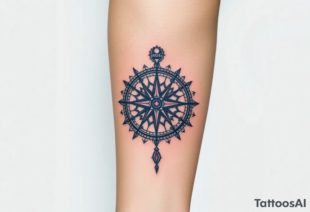 compass + Integrity + Courage + Love + Family tattoo idea