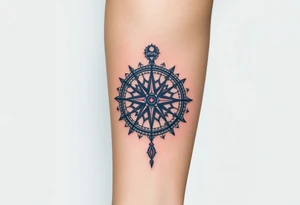compass + Integrity + Courage + Love + Family tattoo idea