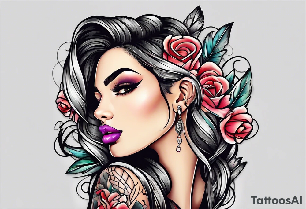 Shhh finger to lips tattoo idea