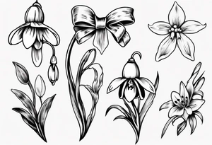 Snowdrop and bow tattoo idea