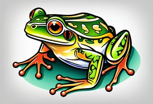 Retro frog tattoo idea