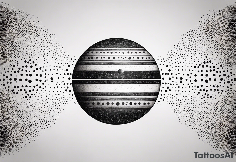 simple jupiter with ink dots tattoo idea