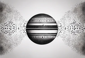 simple jupiter with ink dots tattoo idea