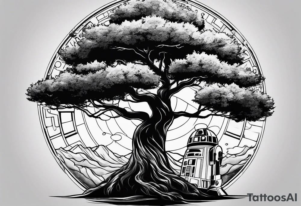 Tree with Star wars and a tardis tattoo idea