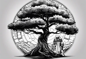 Tree with Star wars and a tardis tattoo idea