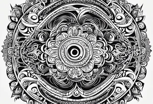Give me a traditional puhoro design that is used for the thighs for māori people. tattoo idea