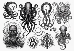 lovecraft mythe long tattoo 
with lot of tentacle tattoo idea