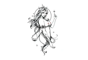 A half Sexy unique Aquarius goddess sleeve tattoo tattoo idea