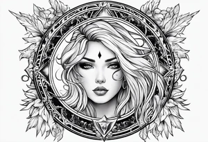Protective shield with a sun and blond hair tattoo idea