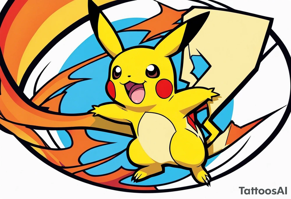 Pikachu on charizards shoulders tattoo idea